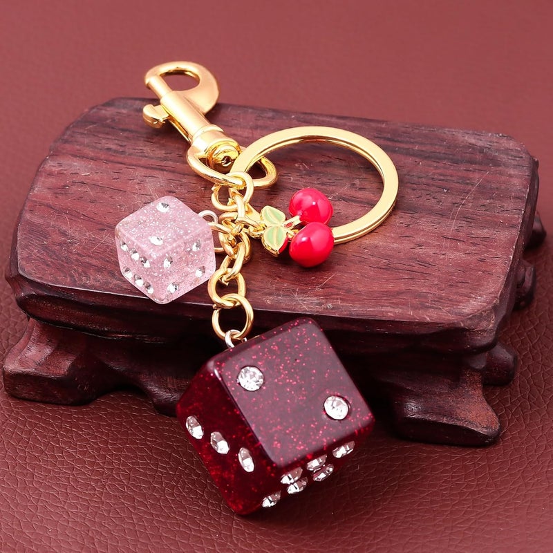 SORGERLY 8 Ball Dice Charm Keychain - Cute Bag Purse Handbag Accessories - Y2K Aesthetic Key Chain for Women Men - Image 3